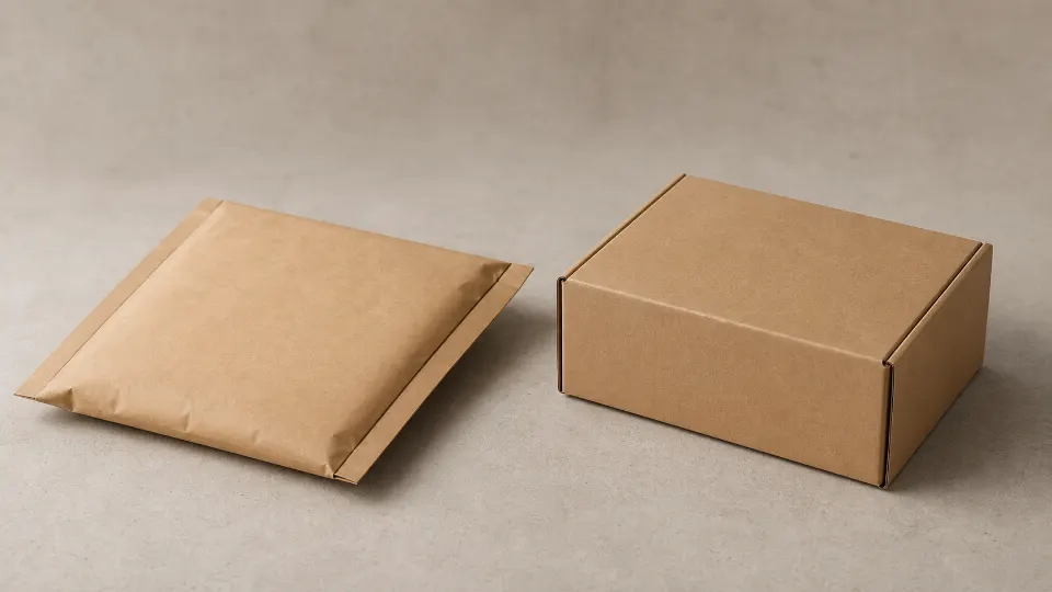 Kraft ecommerce mailer and right-sized shipping box